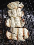 Halloumi Cheese with grill marks - looks a bit like chicken.