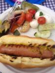 Hot Dog option with salads